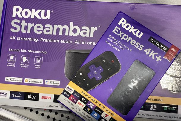 Roku products are displayed on a shelf at a Best Buy store on February 18, 2022 in San Rafael, California. 